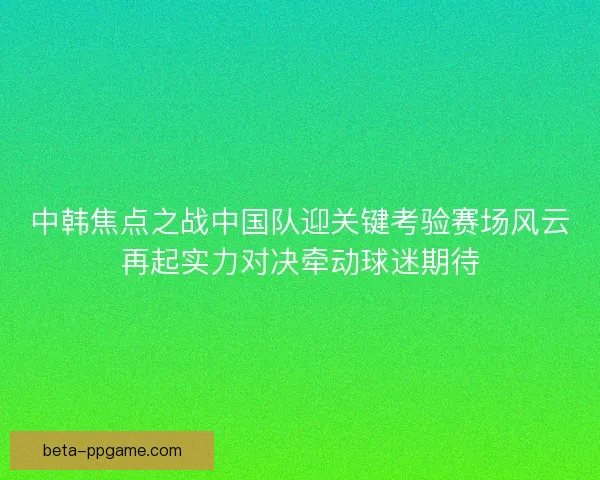 中韩焦点之战中国队迎关键考验赛场风云再起实力对决牵动球迷期待