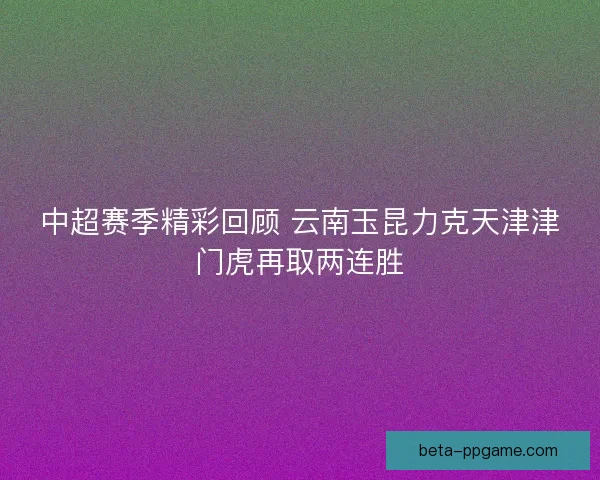 中超赛季精彩回顾 云南玉昆力克天津津门虎再取两连胜